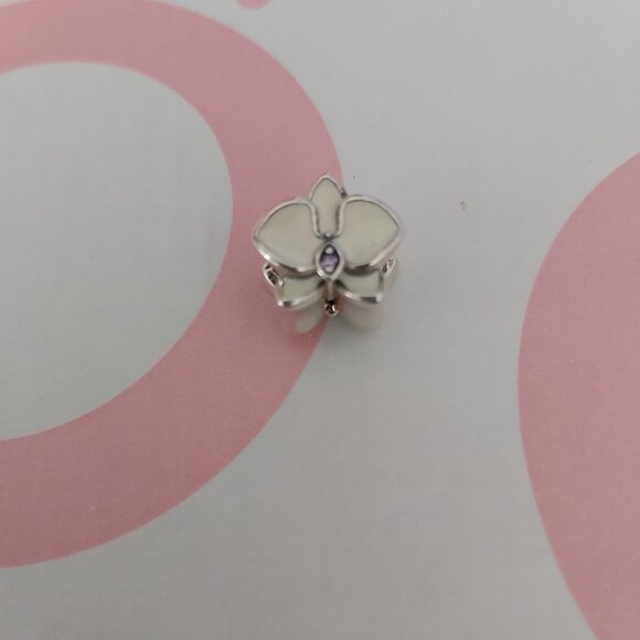 Authentic PANDORA *RETIRED* Sterling Silver White Radiant Orchid  CZ 792074EN12 - Picture 7 of 10